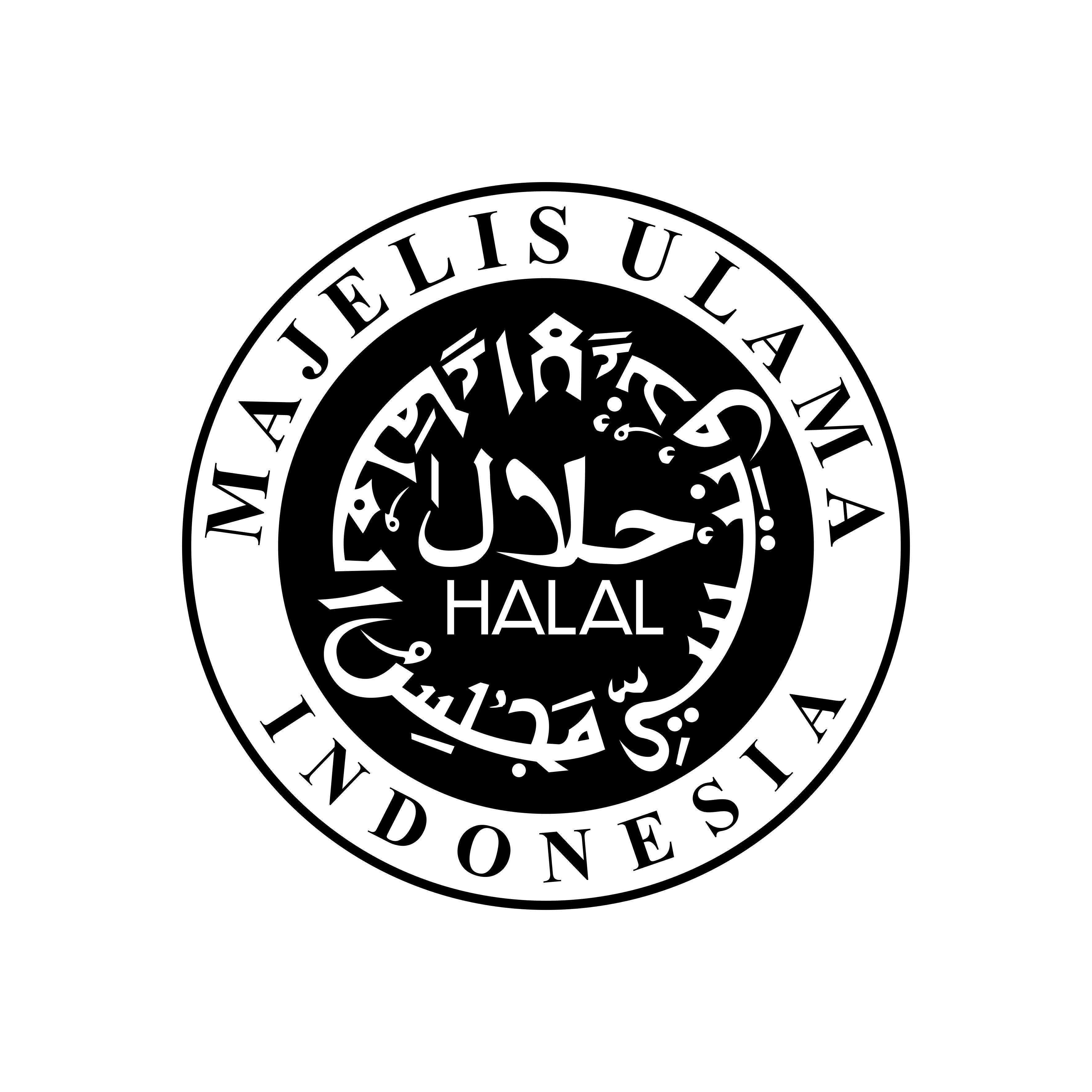 Mui Halal Logo Black White Majelis Ulama Indonesia Devilo Arts