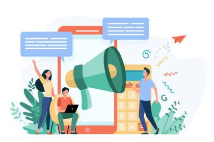 Bloggers Advertising Vector Illustration - Devilo Arts