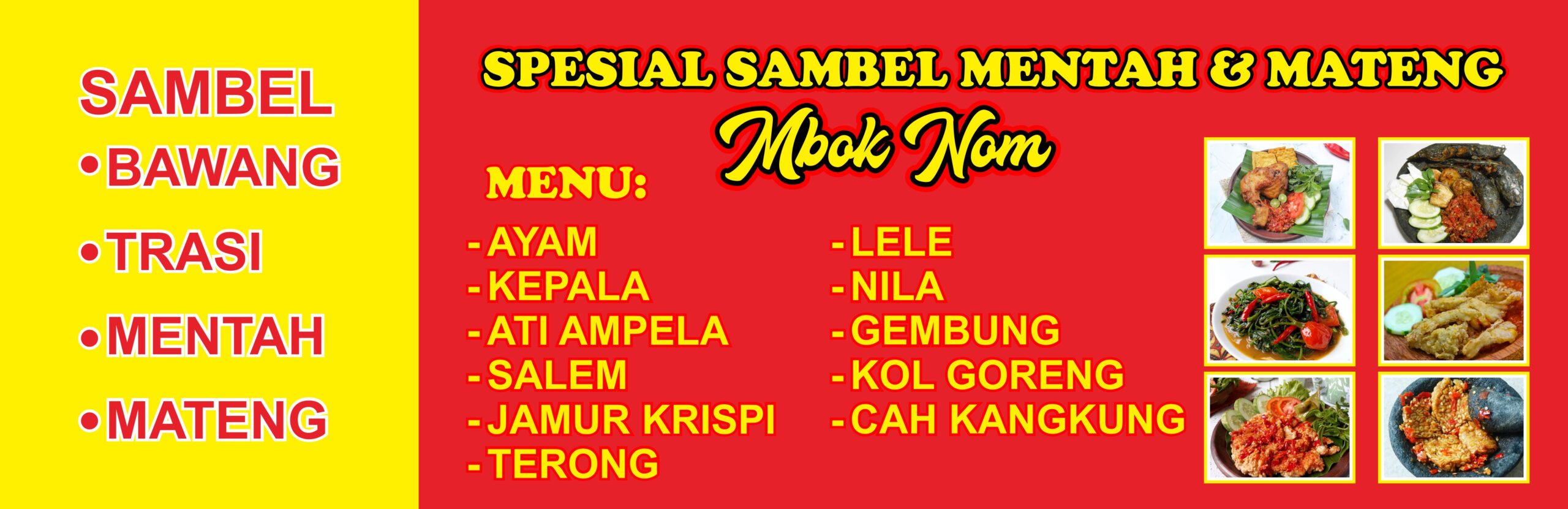 Banner Penyetan Mbok Nom Vector