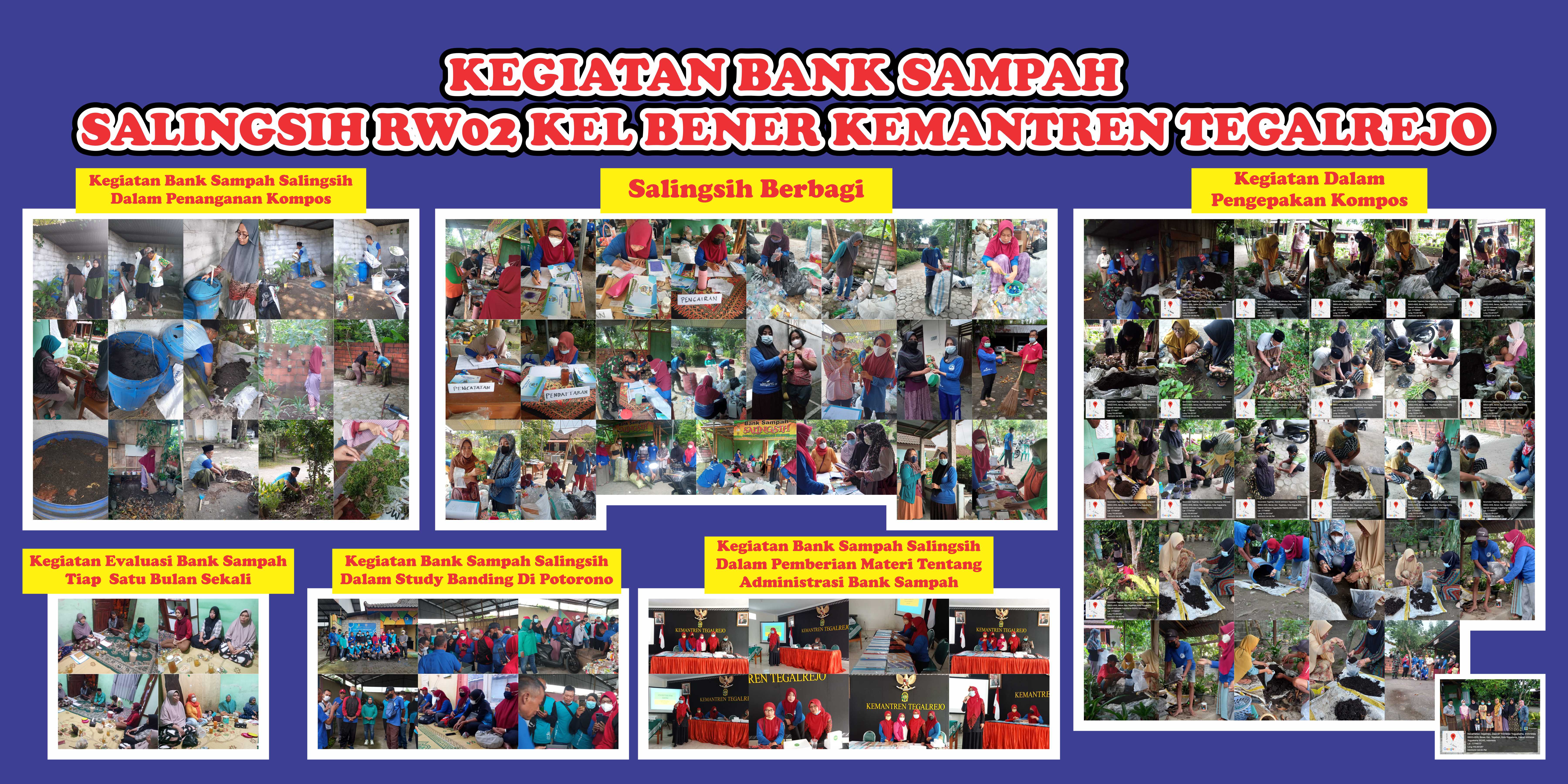 Kegiatan Bank Sampah Salingsih RW 2 Bener Kemantren Tegalrejo Banner Vector