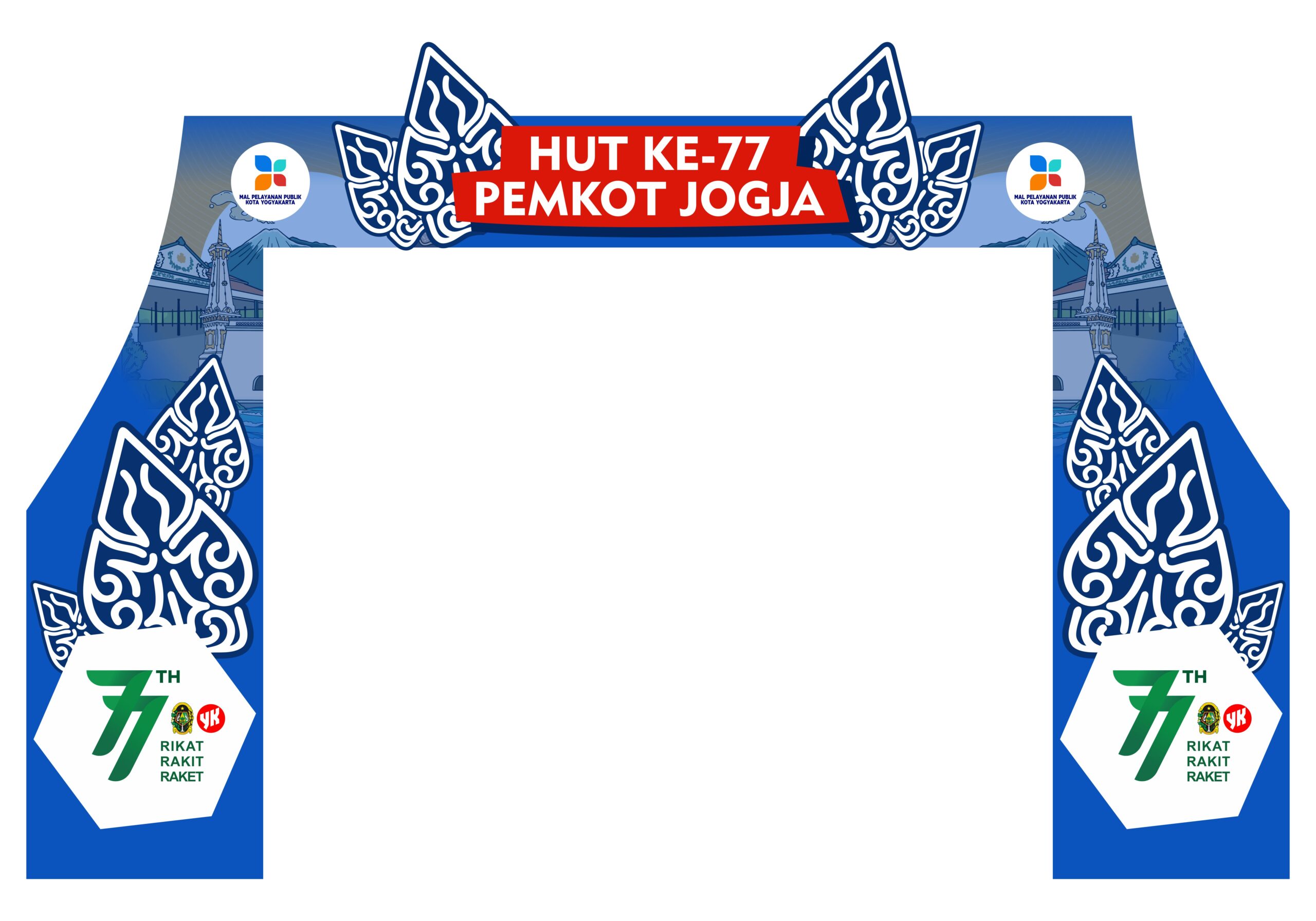 Dekorasi Kantor HUT ke 77 PEMKOT Jogja Desain Vector