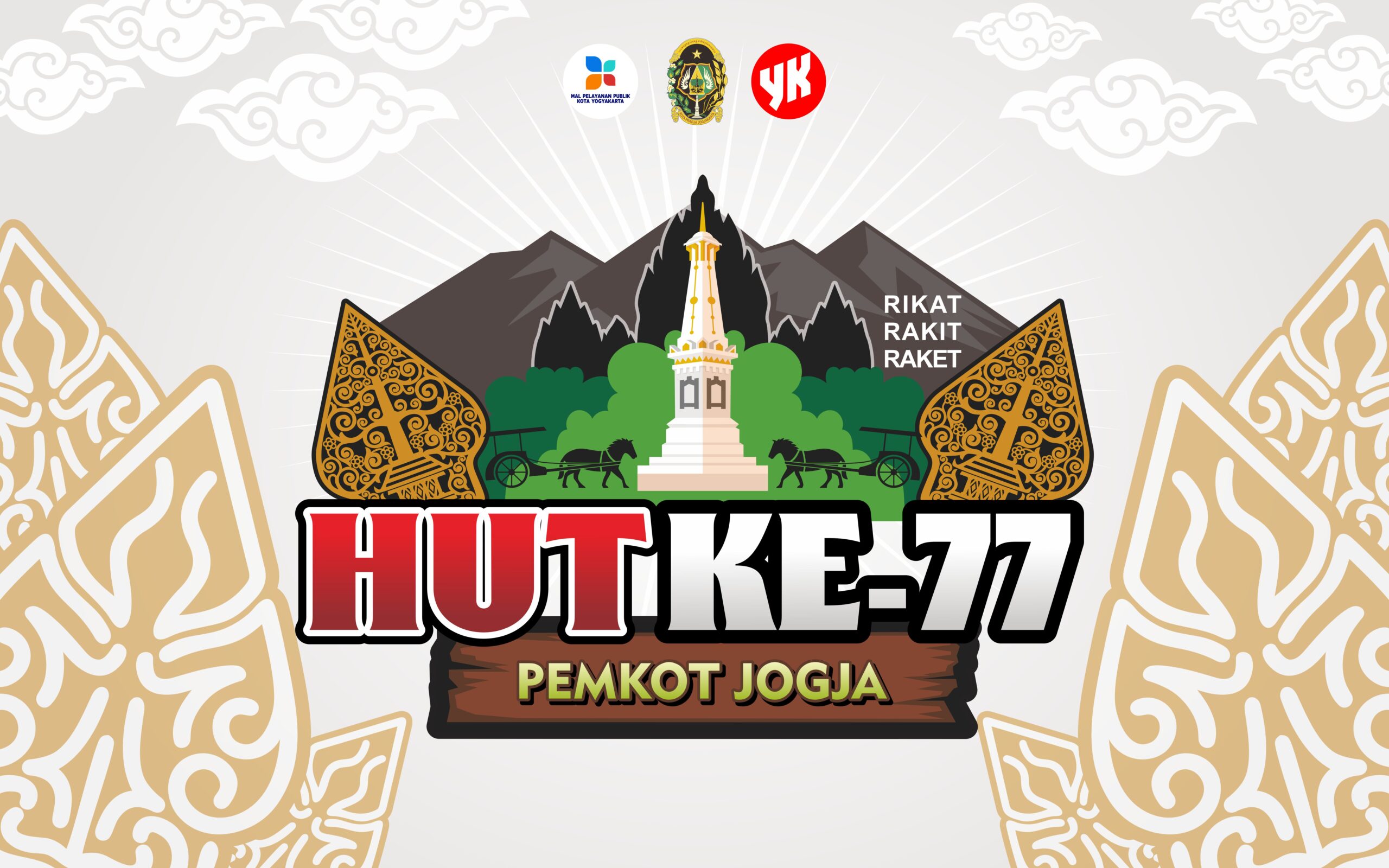 Dekorasi Kantor HUT ke 77 PEMKOT Jogja Desain Vector