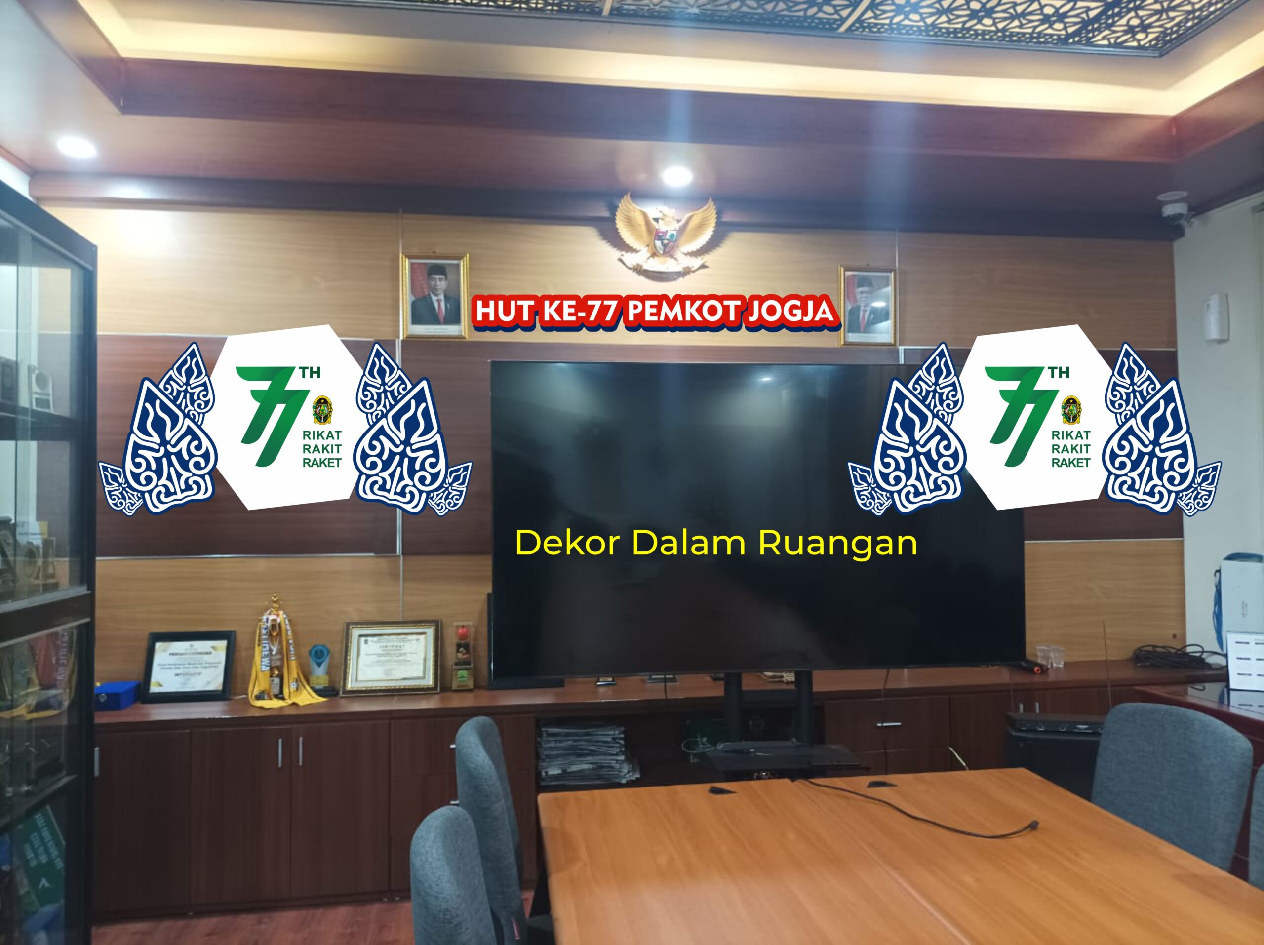 Dekorasi Kantor HUT ke 77 PEMKOT Jogja Desain Vector