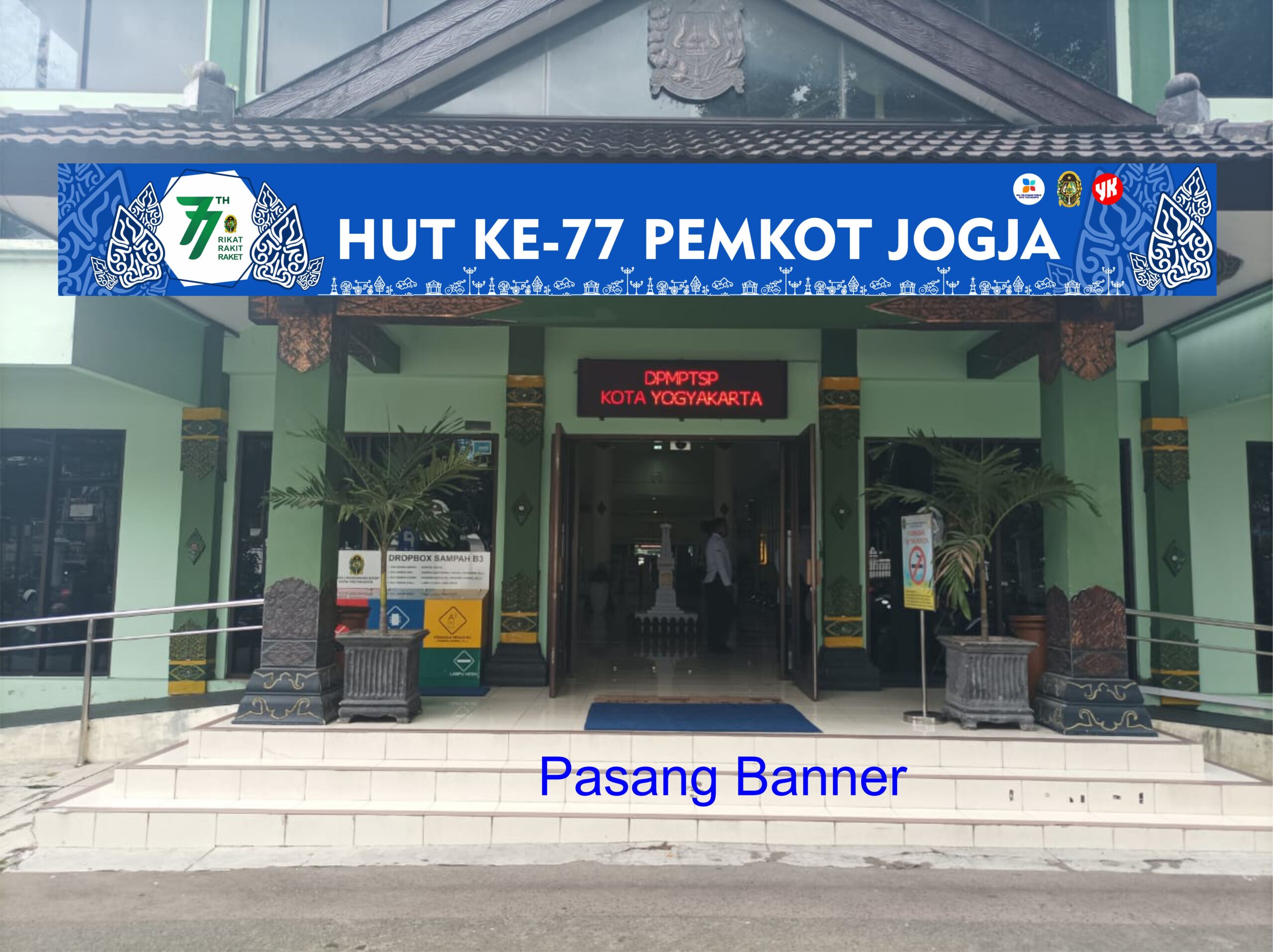 Dekorasi Kantor HUT ke 77 PEMKOT Jogja Desain Vector