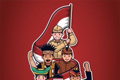 Adat Budaya Indonesia Kartun Vector