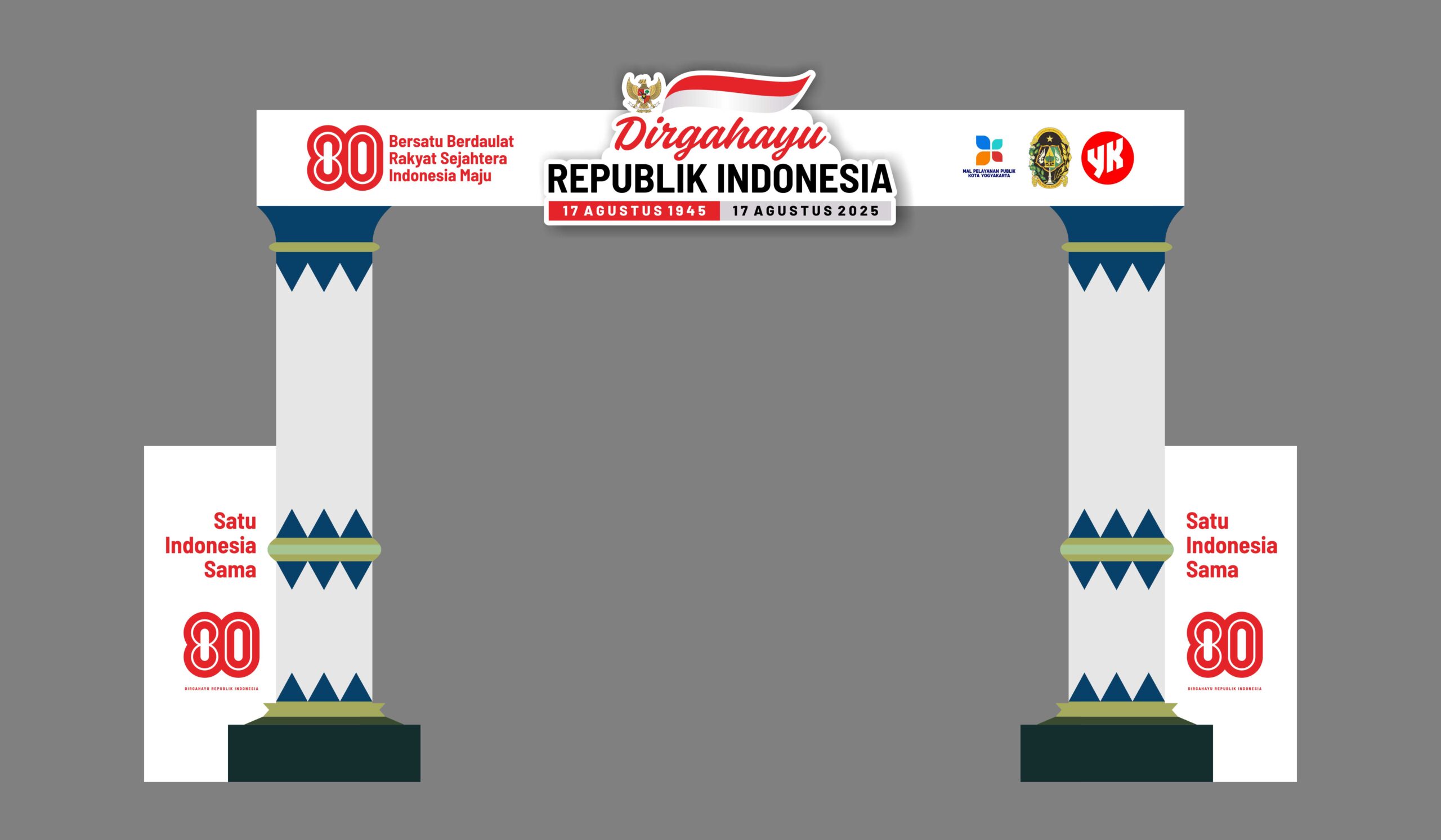 Kantor MPP Dekorasi HUT RI ke-80 2025 - Desain Grafis, Logo, Vector, Template, Background. Kantor MPP Dekorasi HUT RI ke-80 2025
