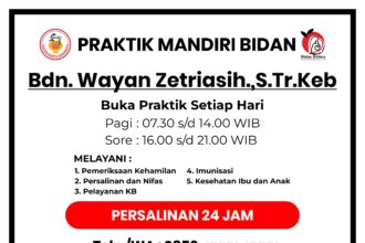 Papan Nama Bidan Desain Vector (Praktik Mandiri Bidan)