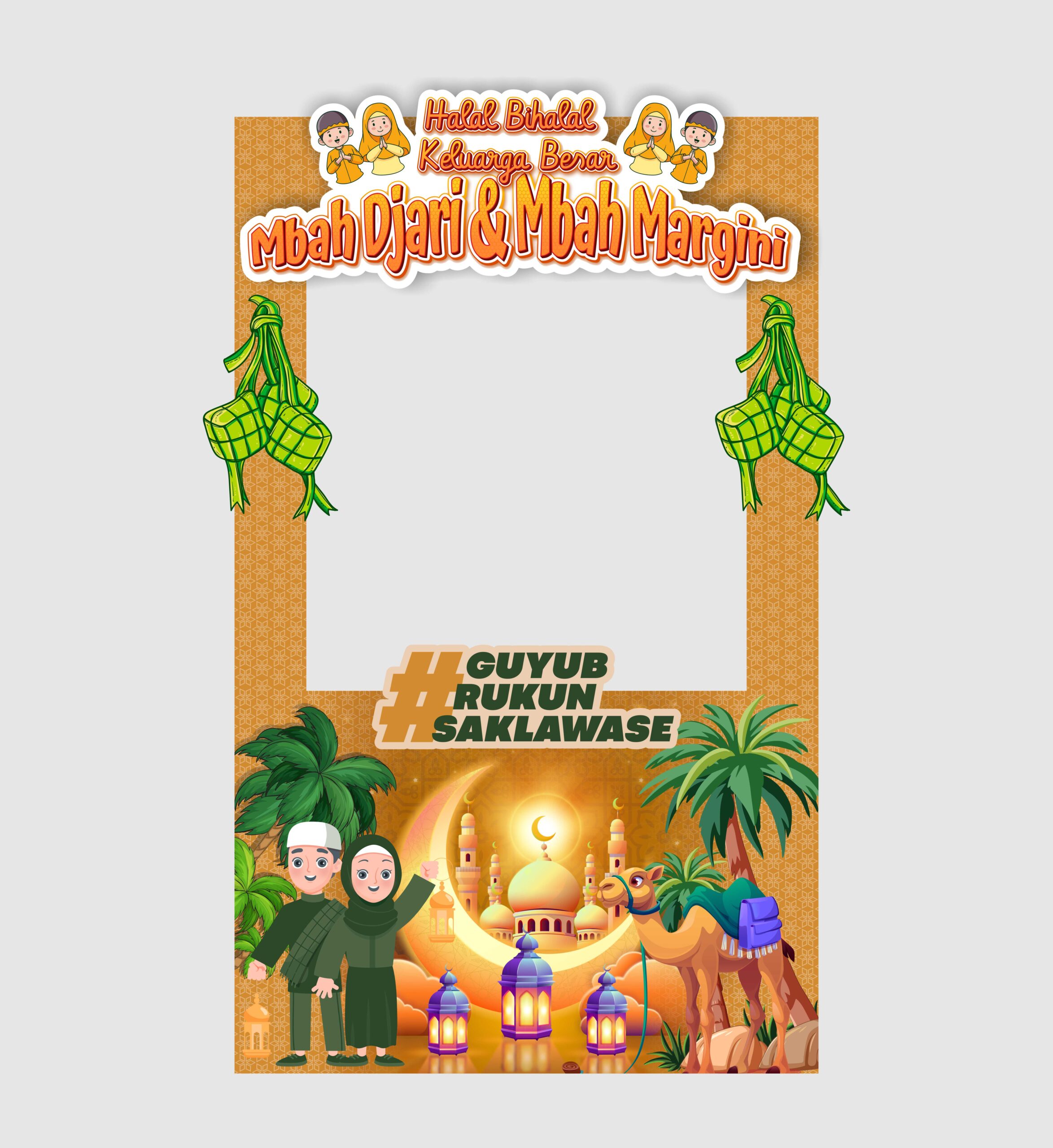 Photobooth Halal Bihalal Desain Vector