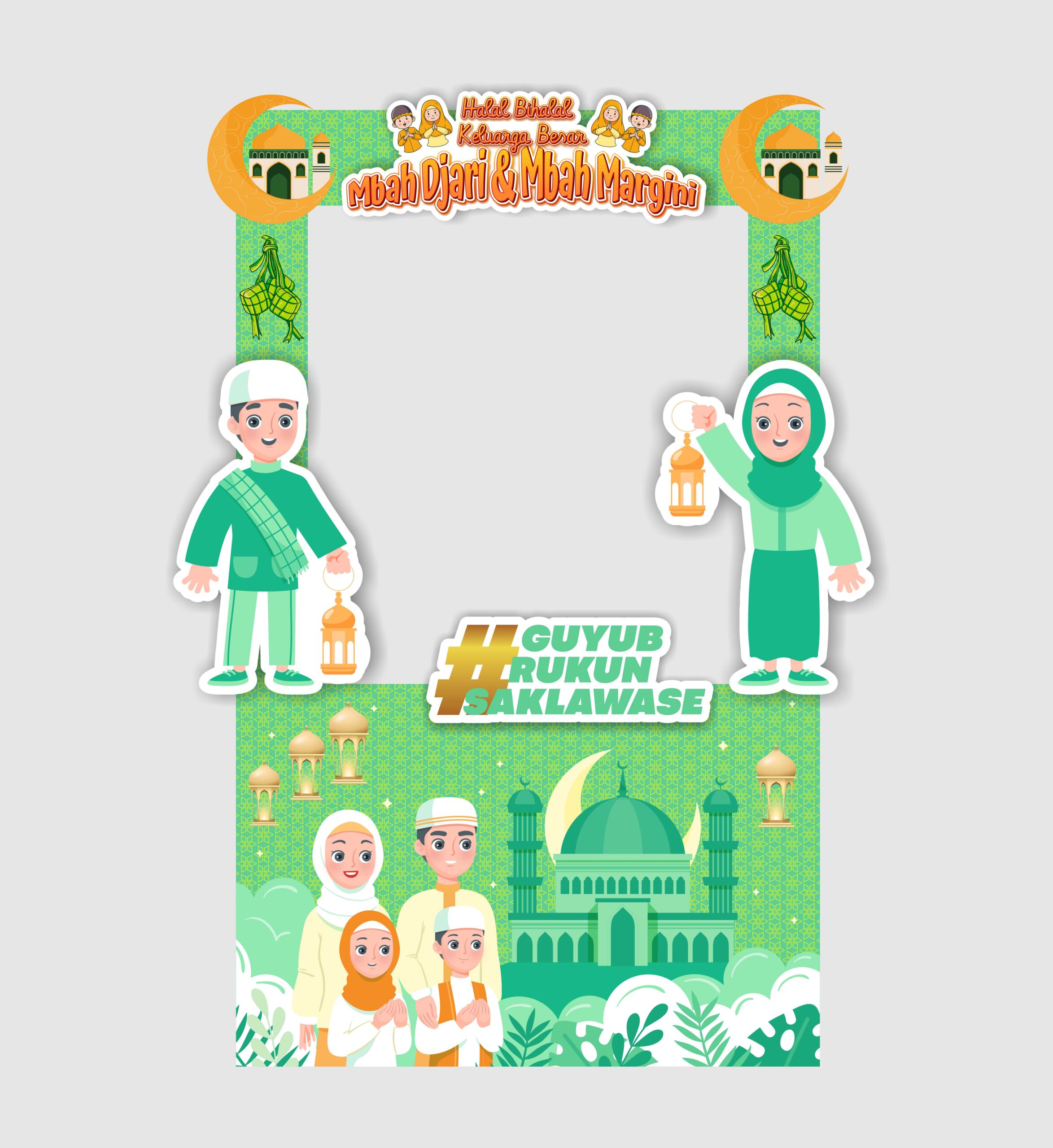 Photobooth Halal Bihalal Desain Vector