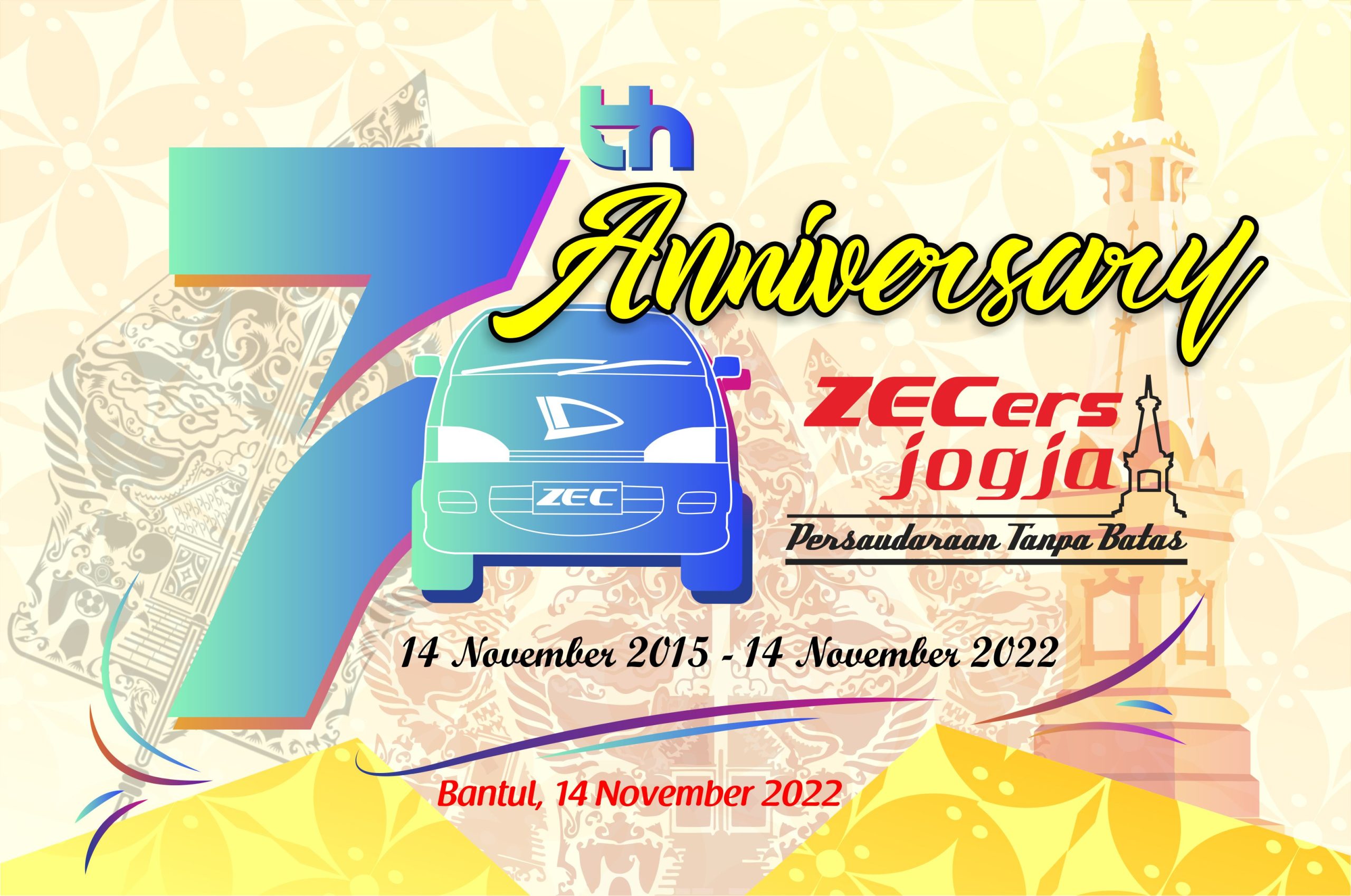 7 th Anniversary Zecers Jogja Design Vector