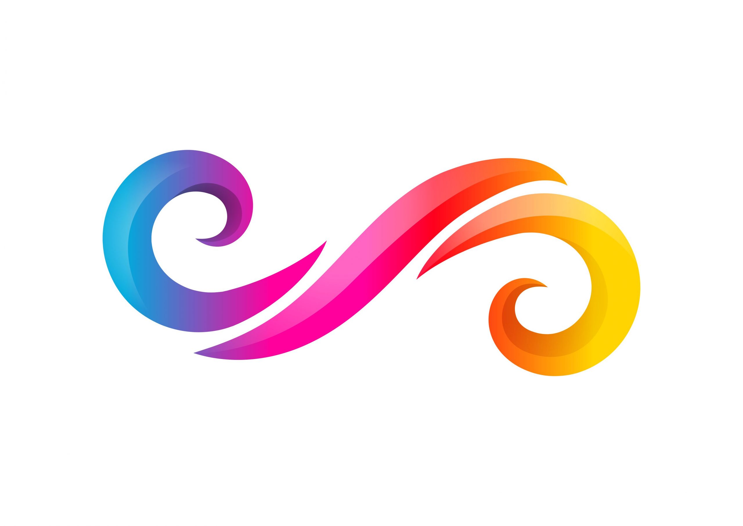 Abstract Logo Made with Colorful Swirls Vector