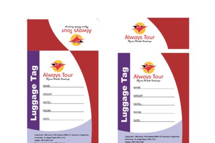 Always Tour Luggage Tag Design Vector