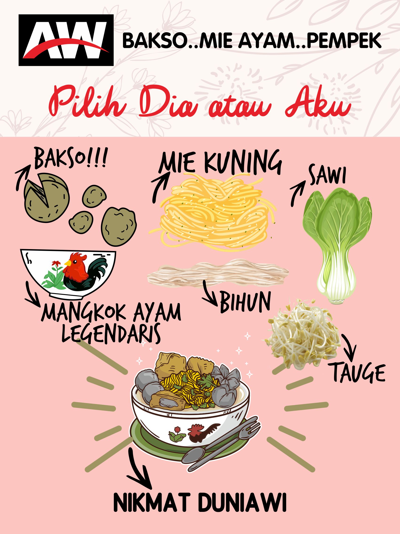 Bakso Mie Ayam Pempek AW Banner Vector