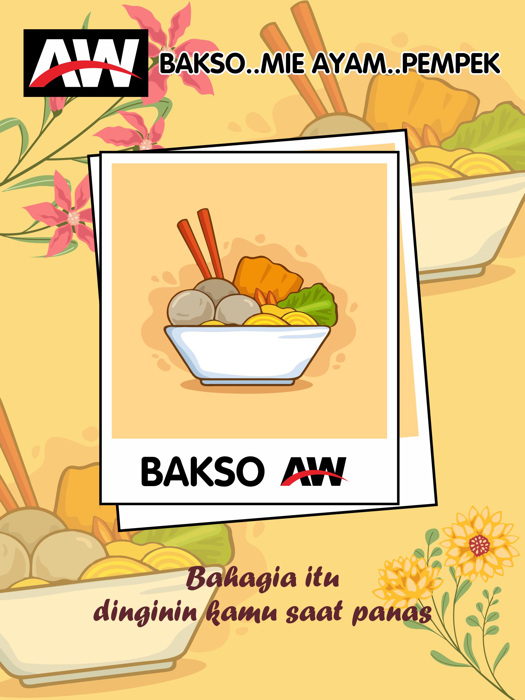 Bakso Mie Ayam Pempek AW Banner Vector