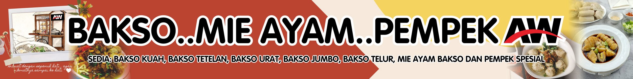 Bakso Mie Ayam Pempek AW Banner Vector