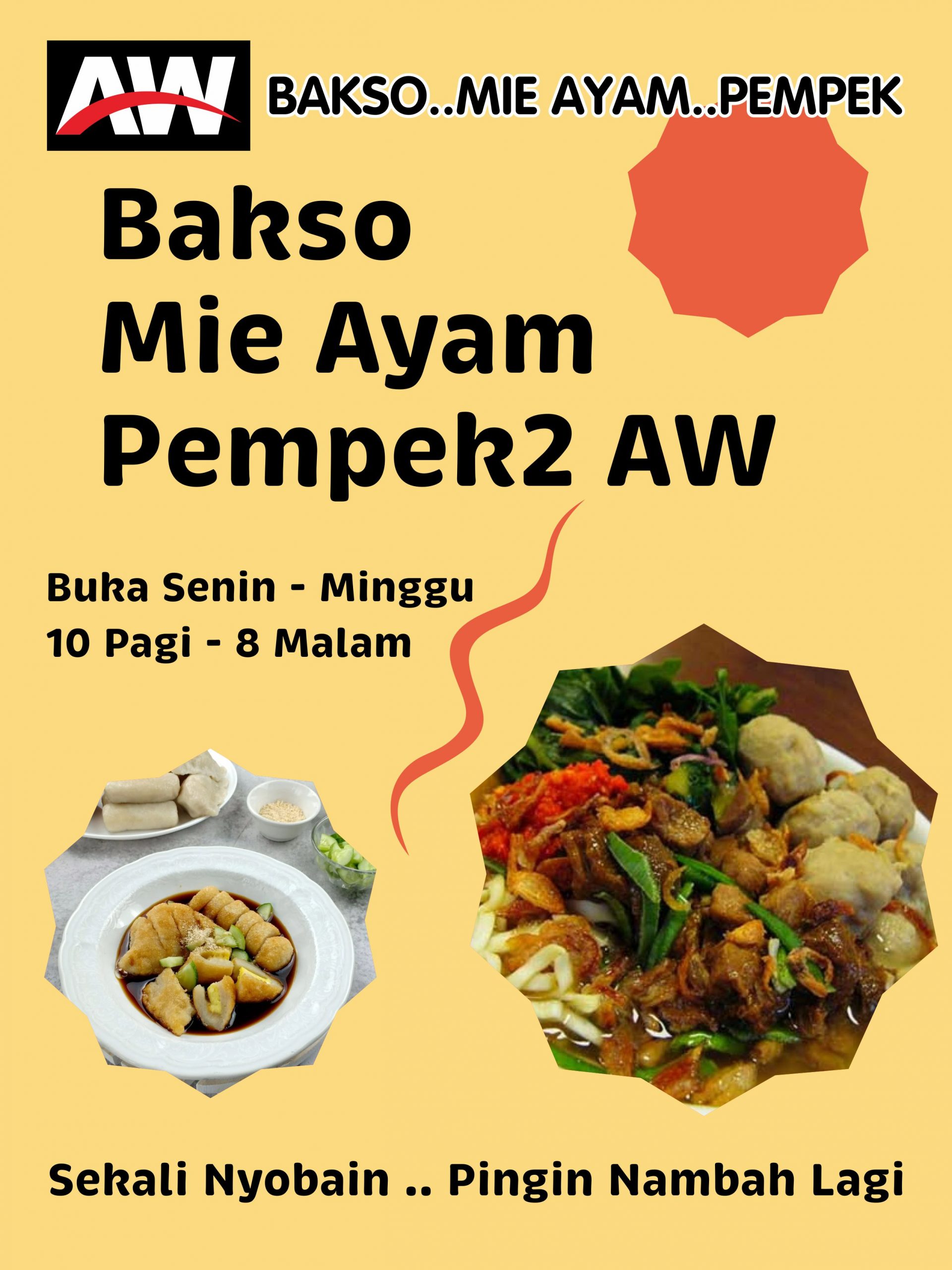 Bakso Mie Ayam Pempek AW Banner Vector