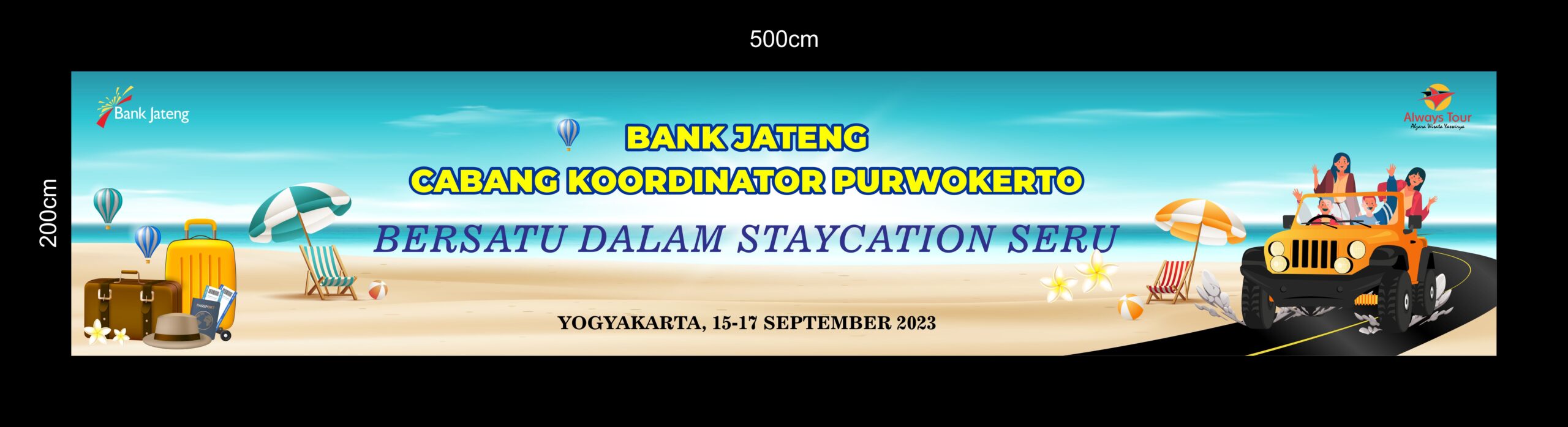 Bank Jateng Purwokerto Bersatu Dalam Staycation Seru Backdrop Desain