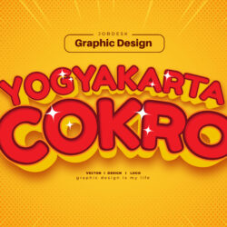 Cokro Yogyakarta 3D Text Vector