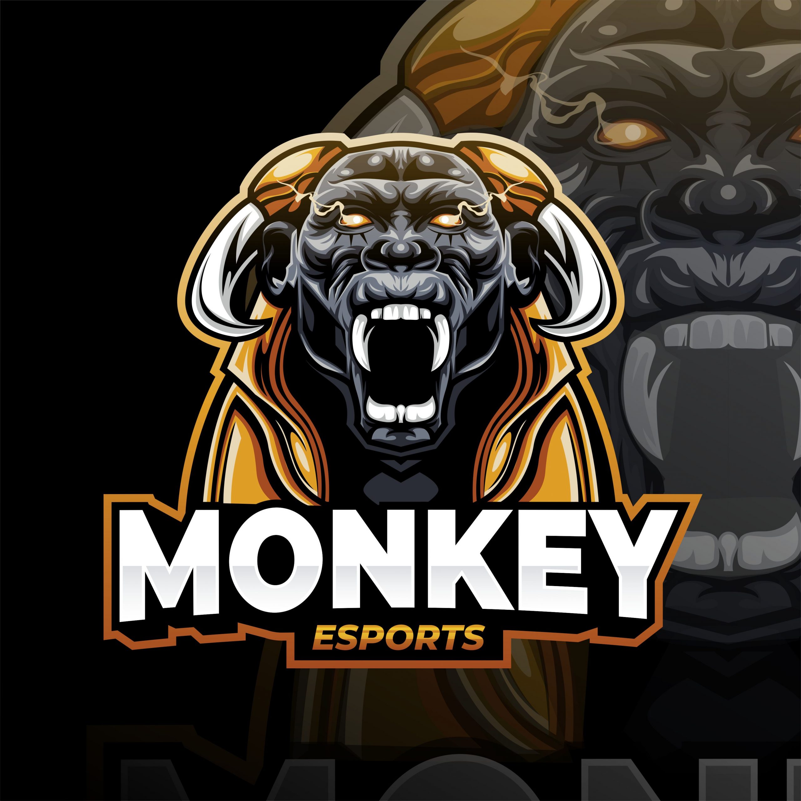 Esports Gaming Logo Monkey Esports Vector