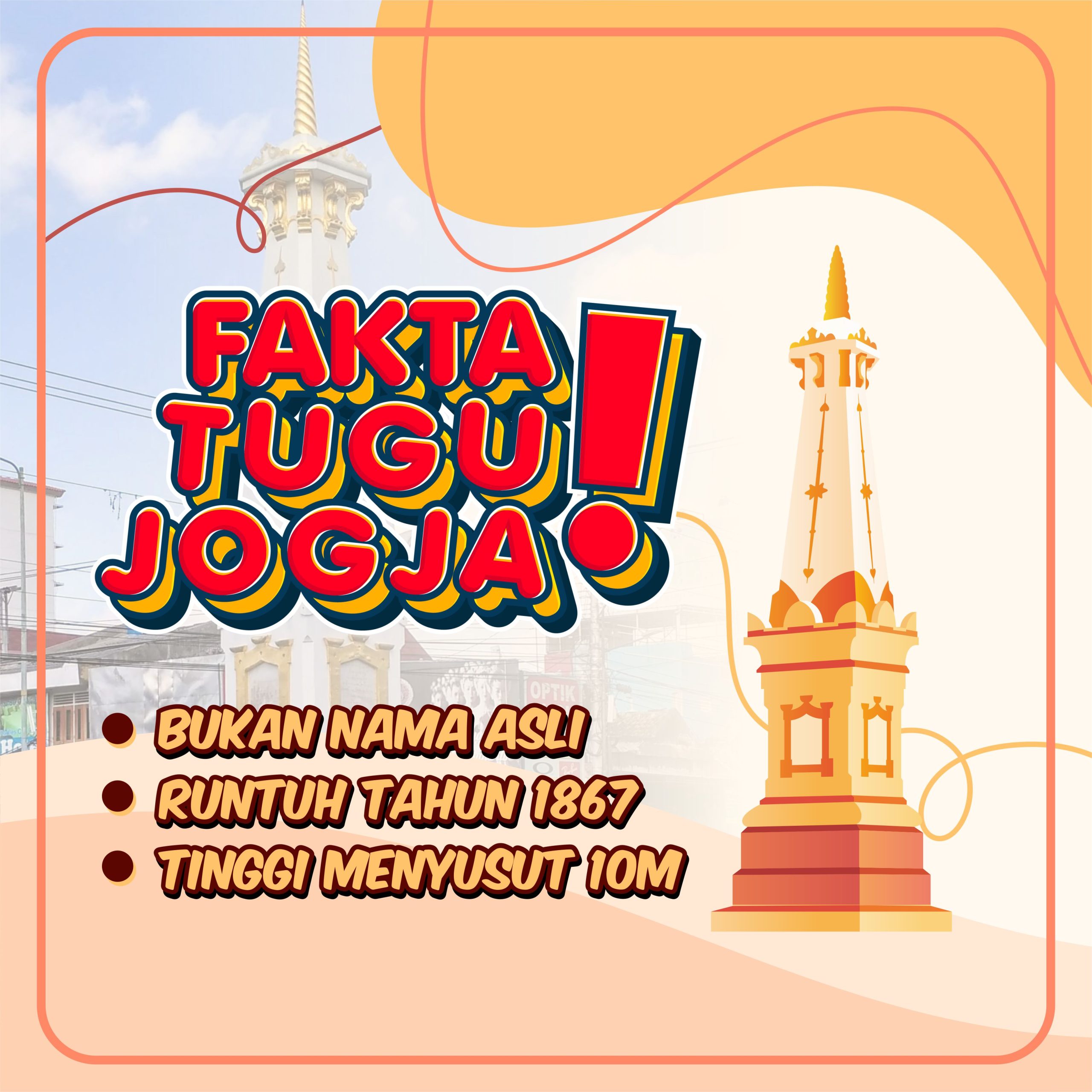 Fakta Tugu Jogja Feed Instagram Vector