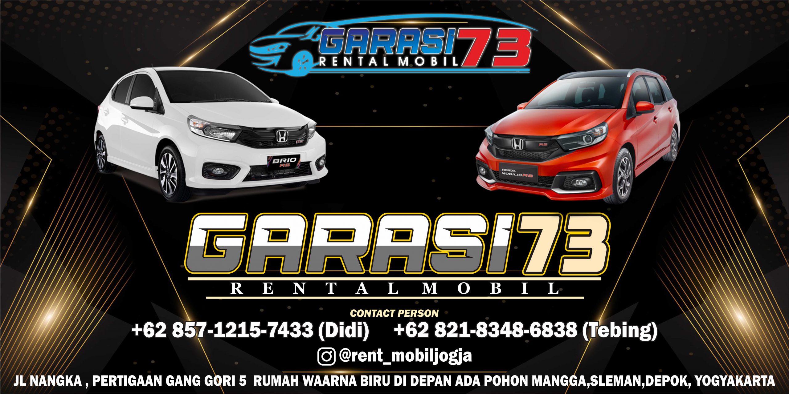 Garasi 73 Rental Mobil Banner Vector