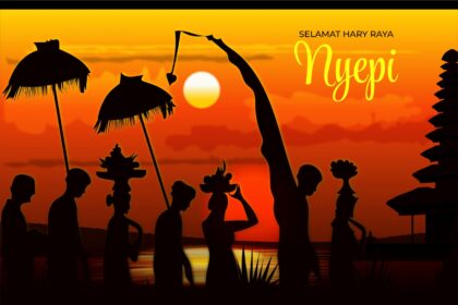 Gradient Nyepi Background Illustration Vector