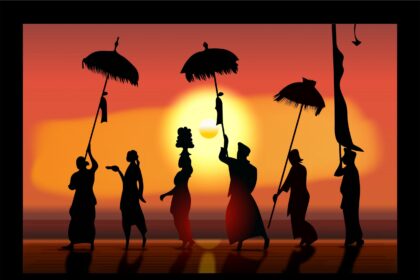 Gradient Nyepi Background Vector