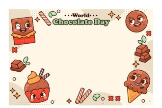 Hari Cokelat Dunia Backgound Vector