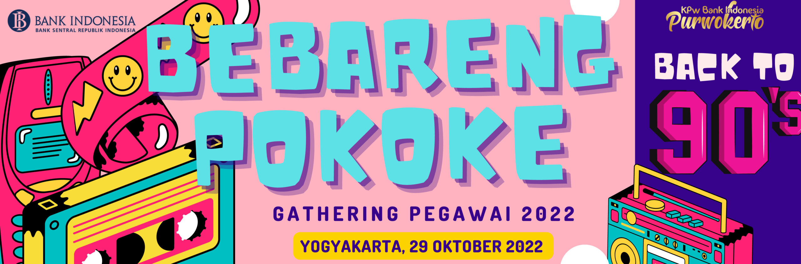 KPW Bank Indonesia Purwokerto Gathering Pegawai 2022 Bebareng Pokoke Vector Design