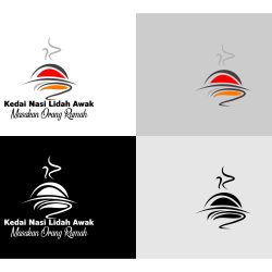 Kedai Nasi Lidah Awak Logo Masakan Orang Rumah Vector