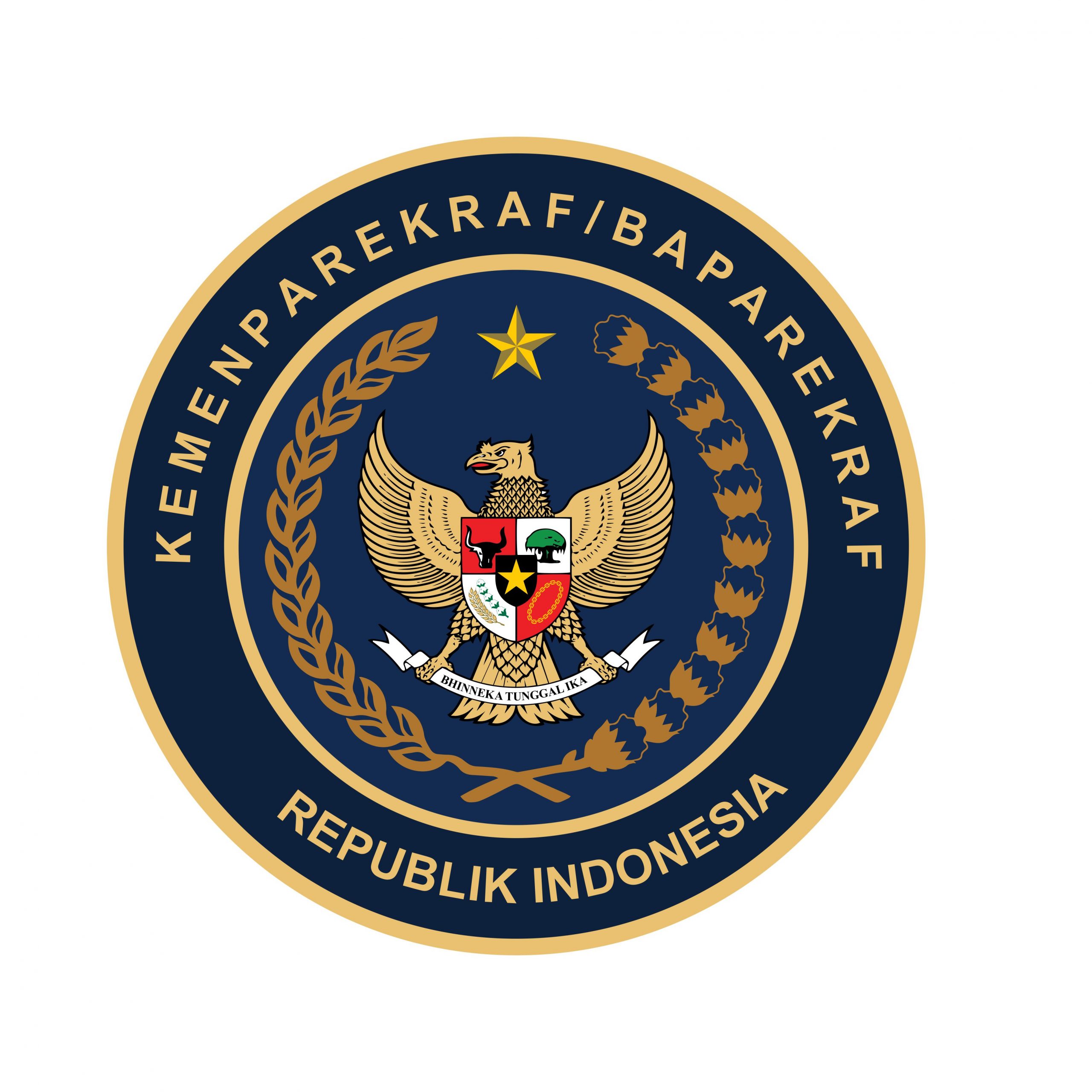 Kemenparekraf atau Baparekraf Republik Indonesia Logo Kementerian Pariwisata dan Ekonomi Kreatif atau Badan Pariwisata dan Ekonomi Kreatif Vector