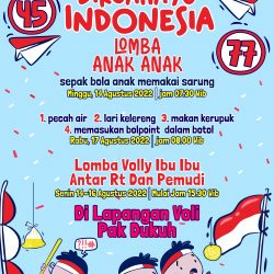 Lomba Anak-anak dan Ibu-ibu RT Poster HUT RI 77 Vector