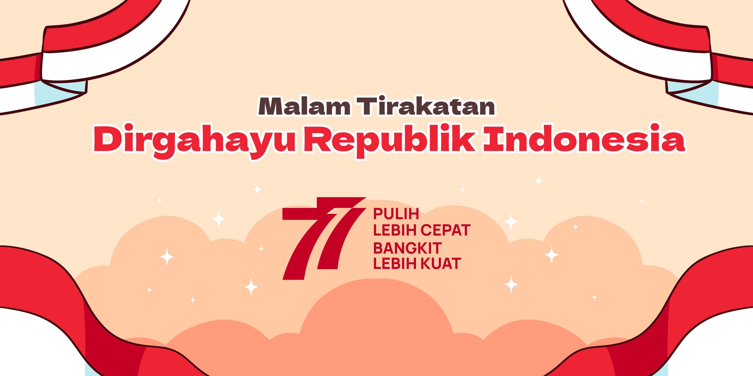 Malam Tirakatan Dirgahayu Republik Indonesia 77 Backdrop Vector CorelDraw