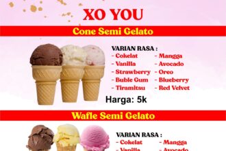 Menu Soft Ice Cream dan Gelato Hard Ice Cream Desain Vector