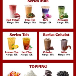 Menu Minuman Boba dan Banner Desain Vector