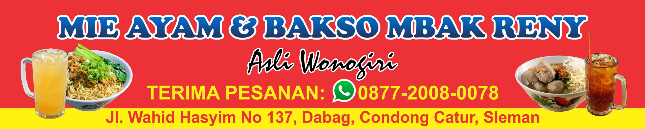 Mie Ayam dan Bakso Mbak Reny Banner Vector