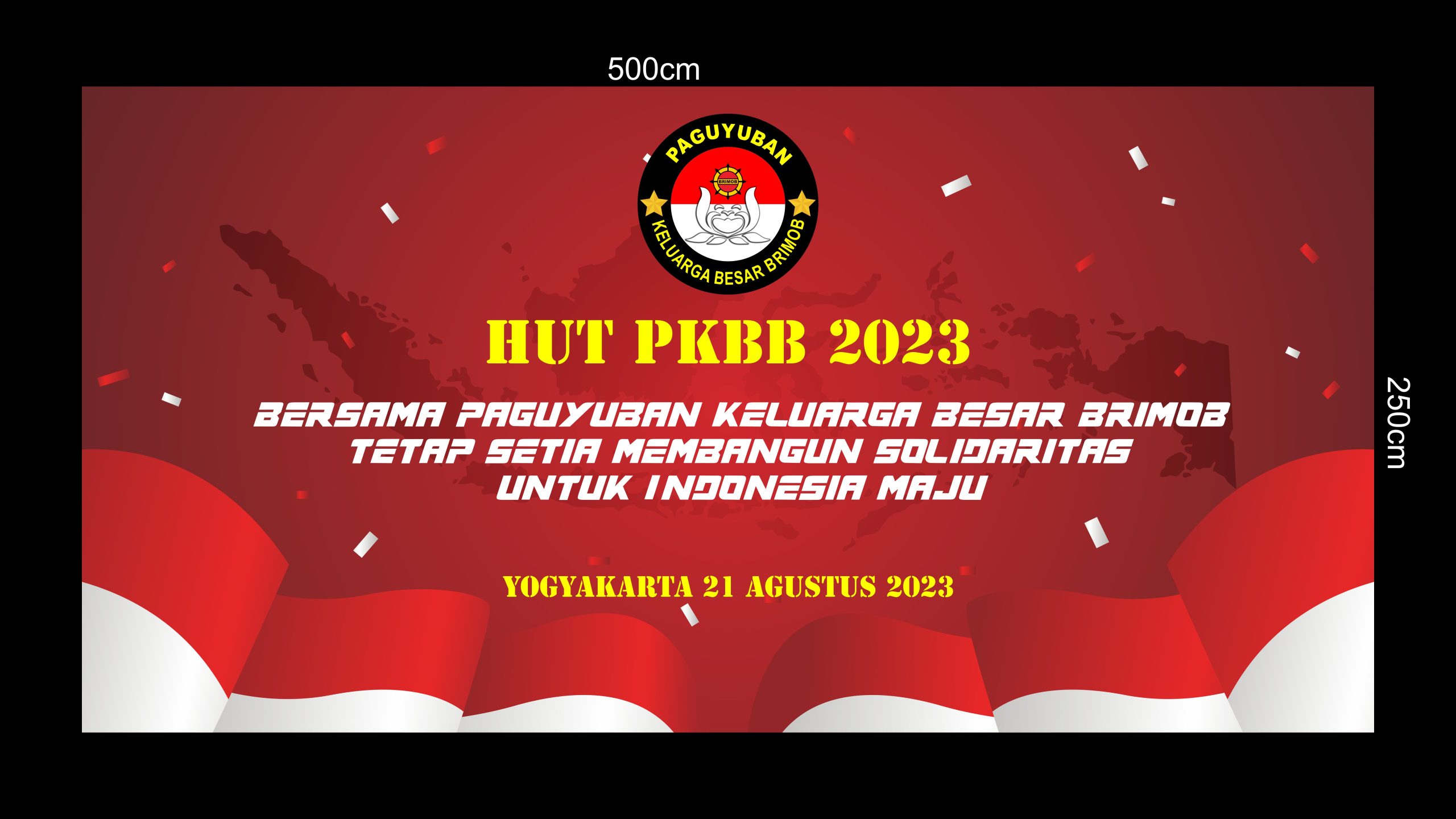 PKBB Paguyuban Keluarga Besar Brimob Backdrop Desain Vector