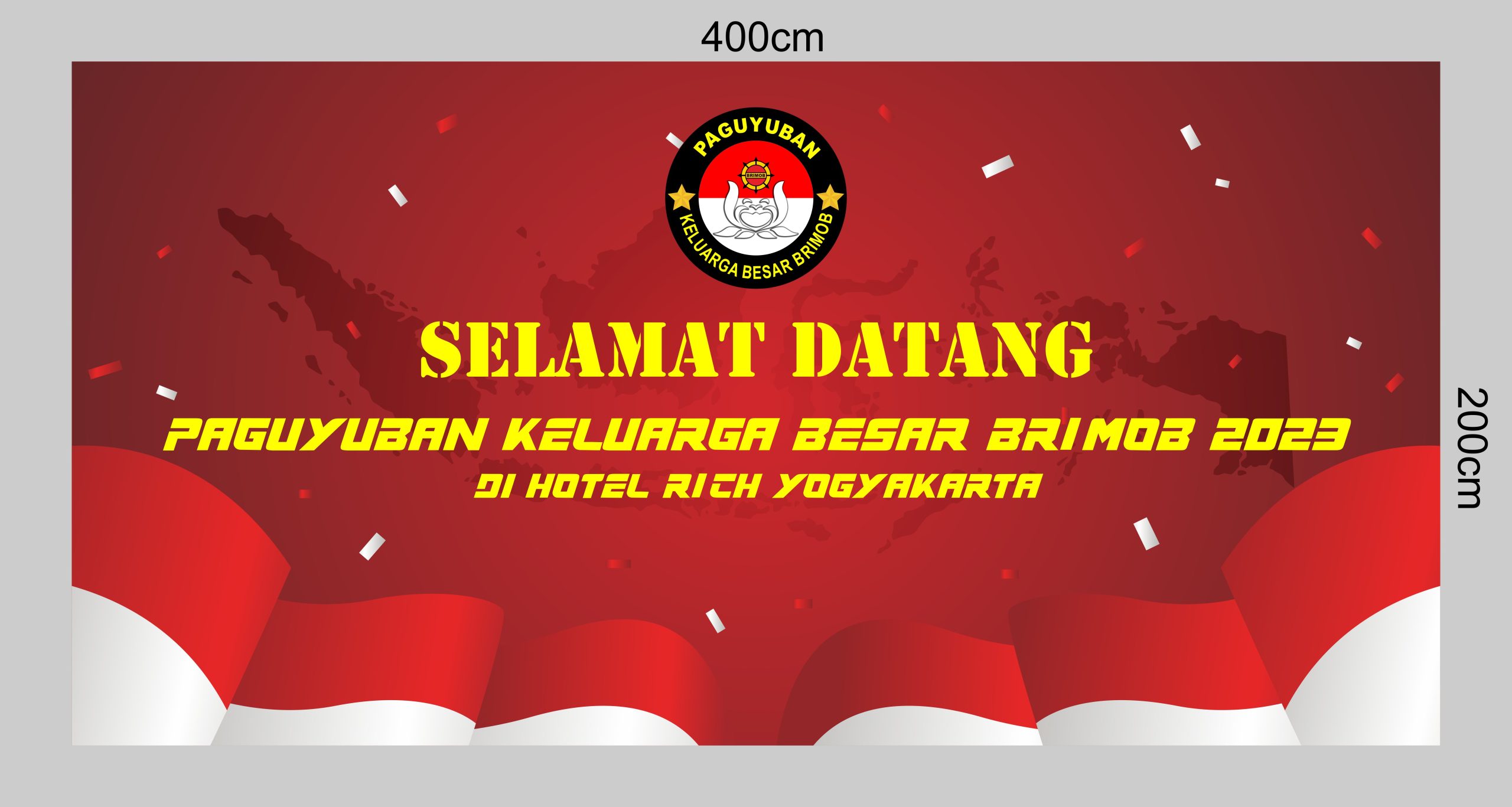 PKBB Paguyuban Keluarga Besar Brimob Backdrop Desain Vector