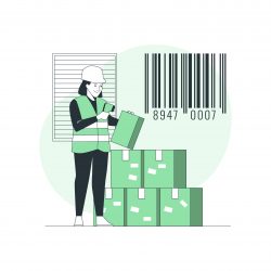 Packing Barcode Concept Vector Illustration