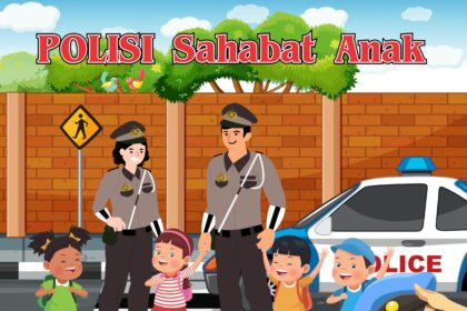 Polisi Sahabat Anak Banner Vector CorelDraw