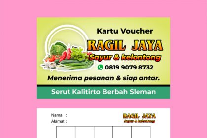 Ragil Jaya Kartu Voucher Design Vector