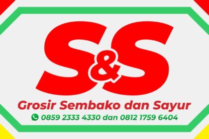 SS Grosir Sembako dan Sayur Logo Spanduk Desain Vector