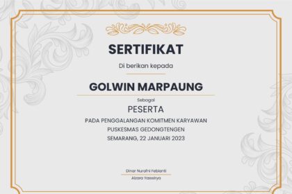 Sertifikat Desain CorelDraw Alzara Yaswirya Yogyakarta