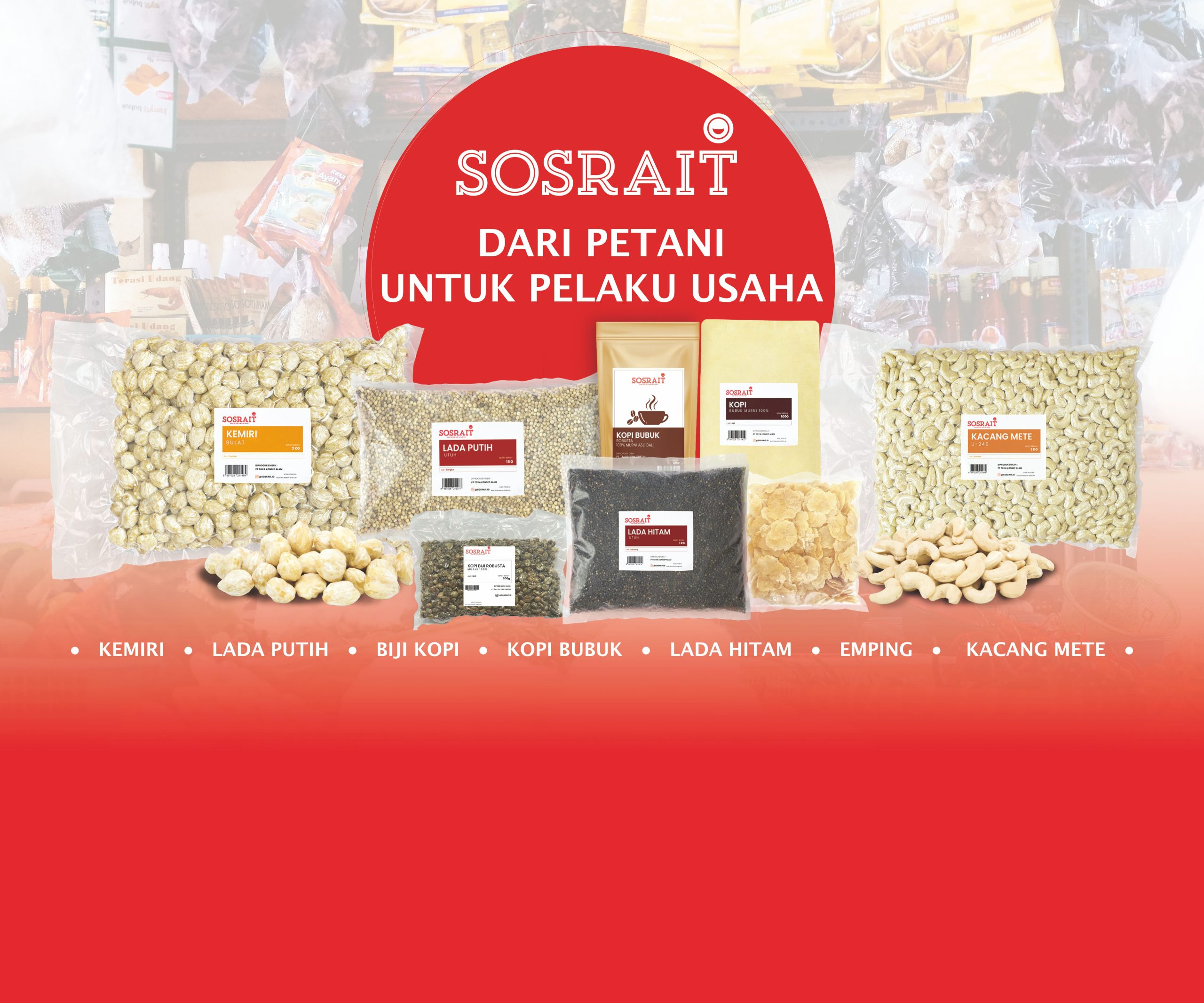 Sosrait dari Petani untuk UMKM Event JEC Backdrop Desain