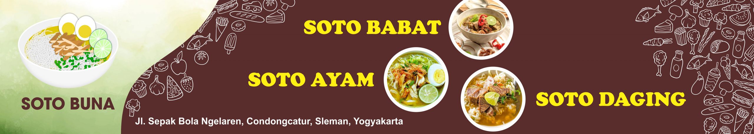 Soto Buna Spanduk Vector CorelDraw