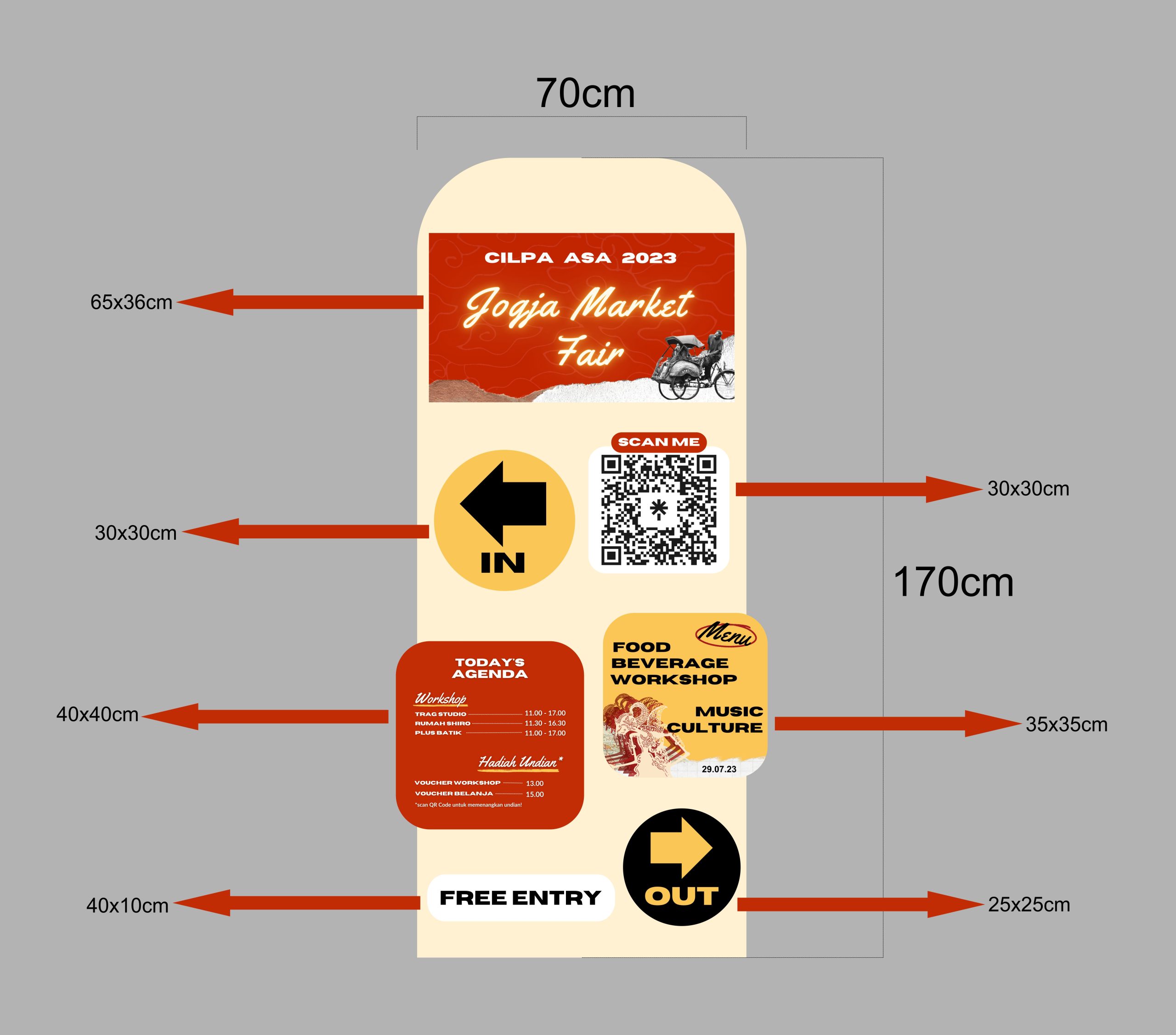 Stand Up Sign Up Desain Vector Jogja Market Fair