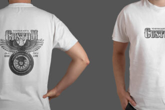 Tshirt Mockup Front Back Model Wearing White