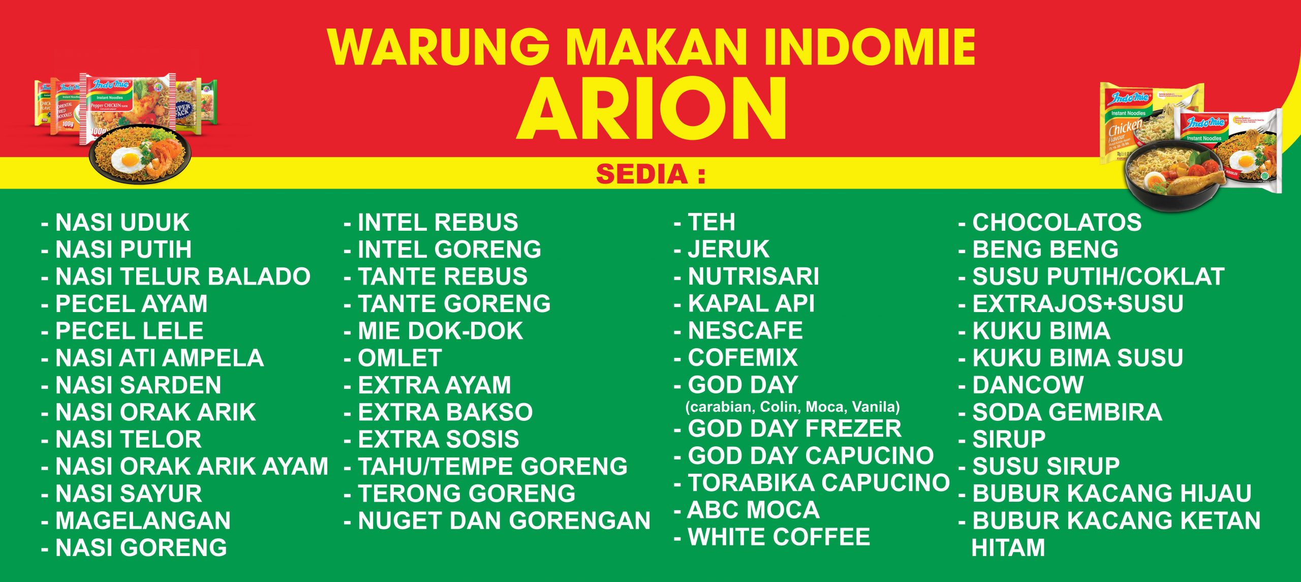 Warung Makan Indomie Arion Banner Warmindo Vector