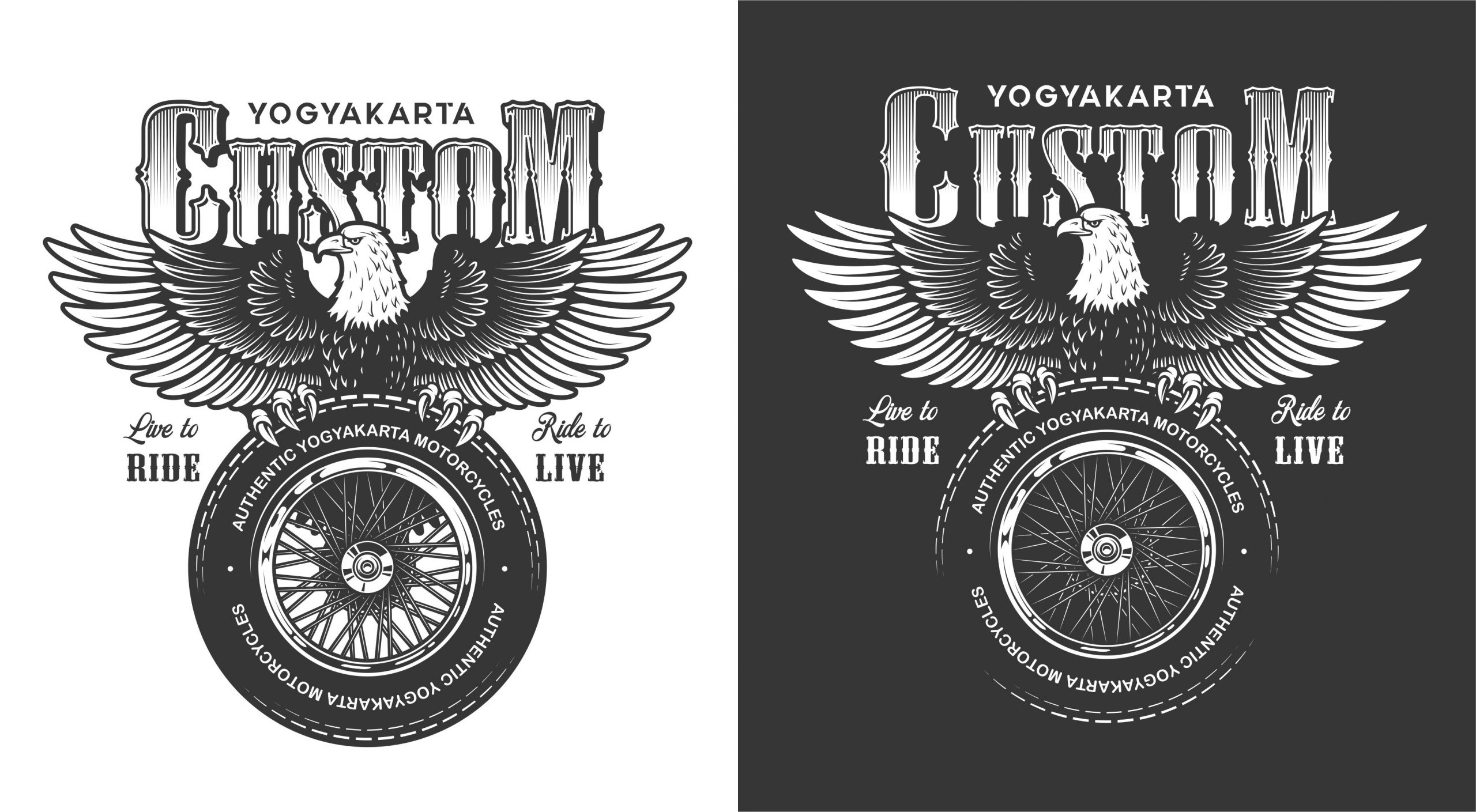 Yogyakarta Custom Motorcycles Logo Vector