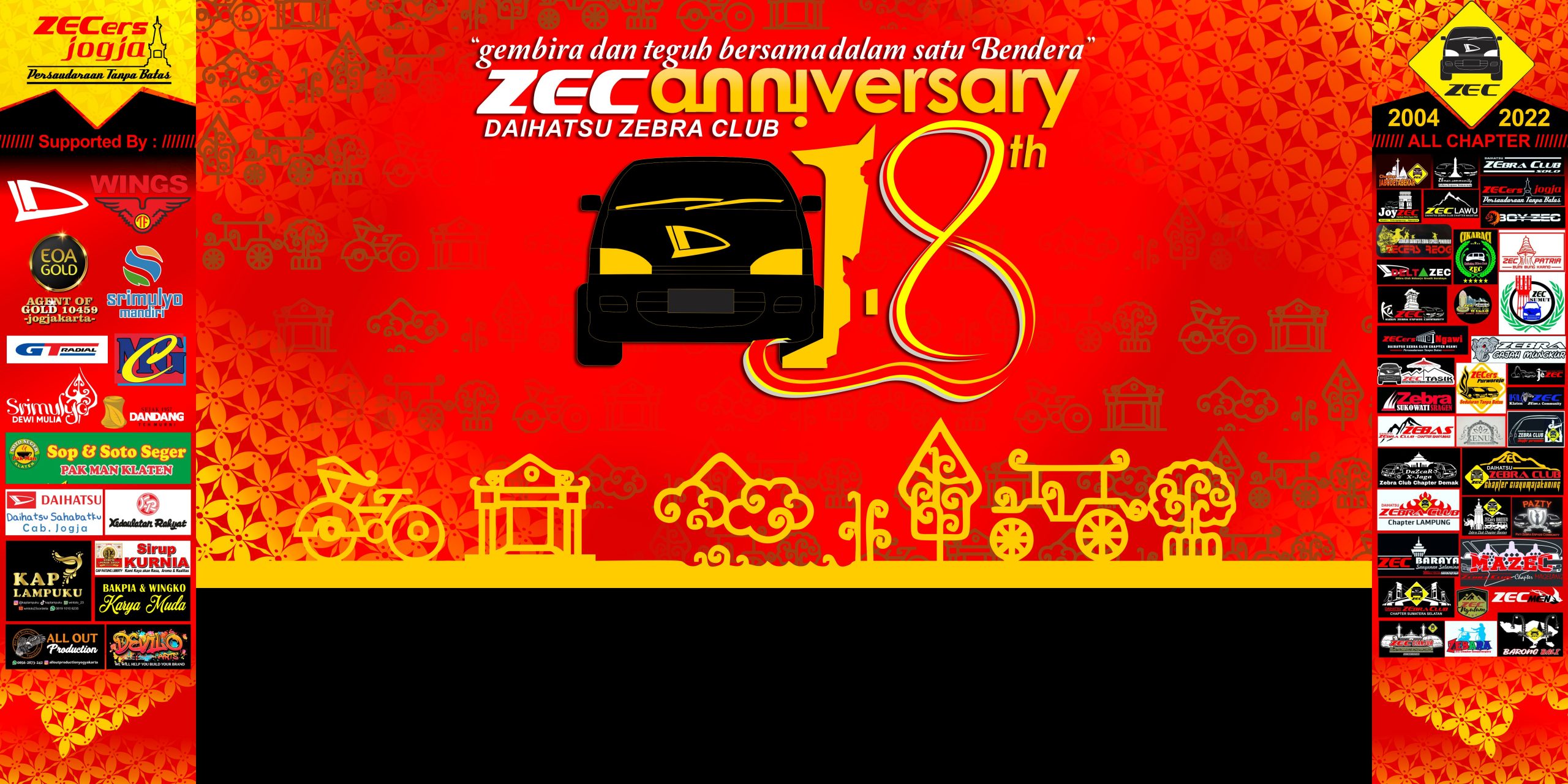 Zec Anniversary ke 18 2022 Backdrop Vector Design